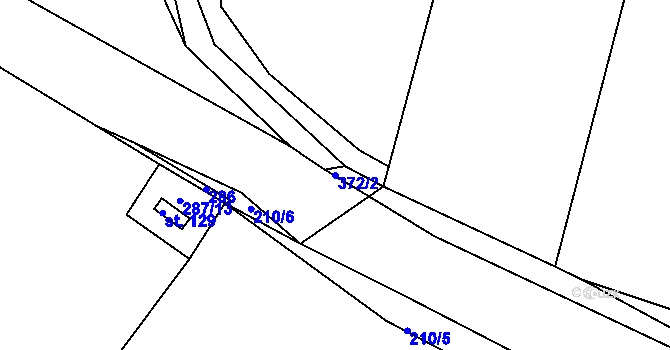 Parcela st. 372/2 v KÚ Hněvčeves, Katastrální mapa