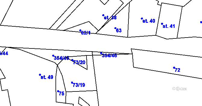 Parcela st. 354/46 v KÚ Hněvčeves, Katastrální mapa