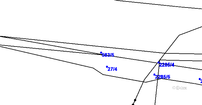 Parcela st. 583/5 v KÚ Hněvkov, Katastrální mapa