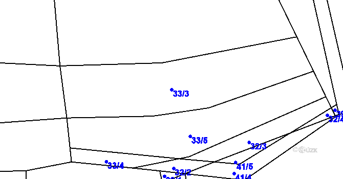 Parcela st. 33/3 v KÚ Hněvkov, Katastrální mapa