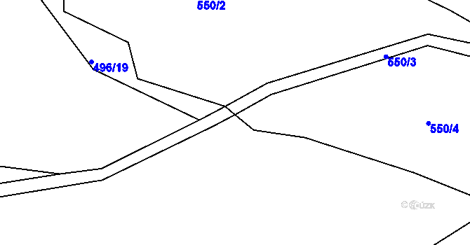 Parcela st. 496/22 v KÚ Hněvkov, Katastrální mapa