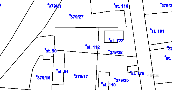 Parcela st. 112 v KÚ Hněvkovice u Humpolce, Katastrální mapa