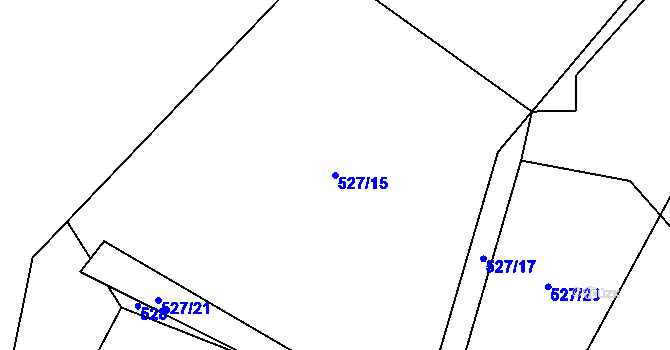 Parcela st. 527/15 v KÚ Hněvkovice u Humpolce, Katastrální mapa