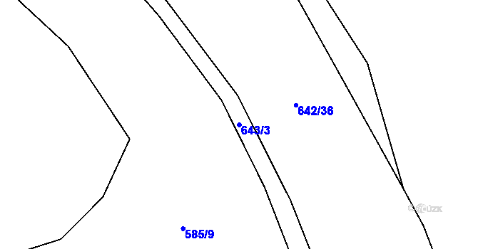 Parcela st. 643/3 v KÚ Hněvkovice u Humpolce, Katastrální mapa