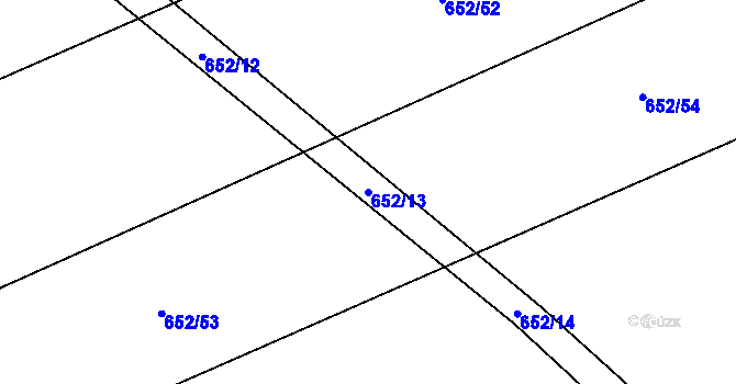 Parcela st. 652/13 v KÚ Hněvkovice u Humpolce, Katastrální mapa