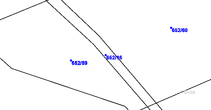 Parcela st. 652/16 v KÚ Hněvkovice u Humpolce, Katastrální mapa