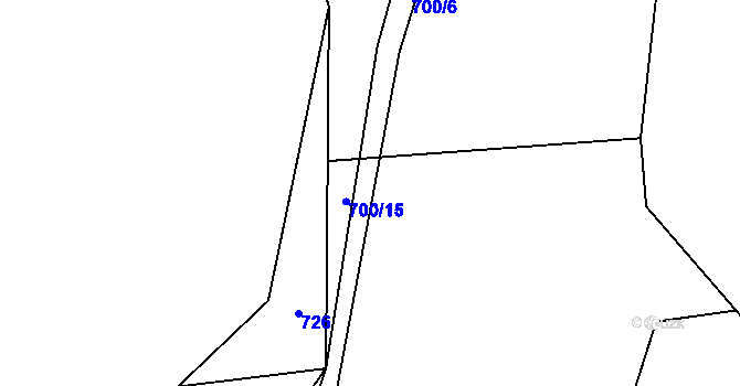 Parcela st. 700/7 v KÚ Hněvkovice u Humpolce, Katastrální mapa