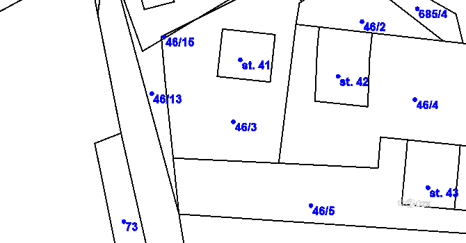 Parcela st. 46/3 v KÚ Budeč nad Želivkou, Katastrální mapa