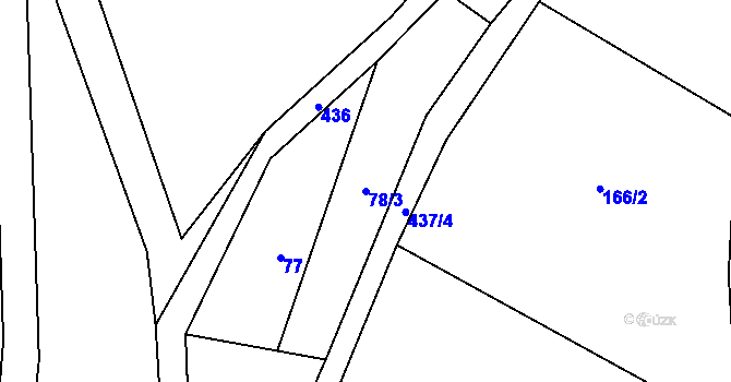 Parcela st. 78/3 v KÚ Habrovčice, Katastrální mapa