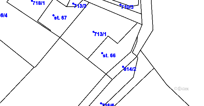Parcela st. 66 v KÚ Hněvkovice u Ledče nad Sázavou, Katastrální mapa