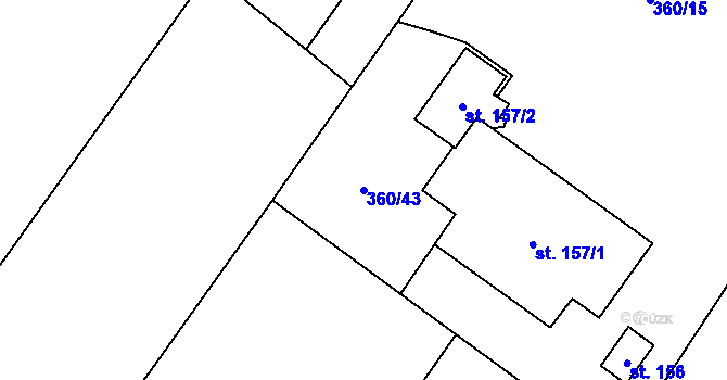 Parcela st. 360/43 v KÚ Hněvkovice u Ledče nad Sázavou, Katastrální mapa