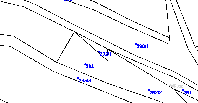 Parcela st. 292/1 v KÚ Chotěměřice, Katastrální mapa