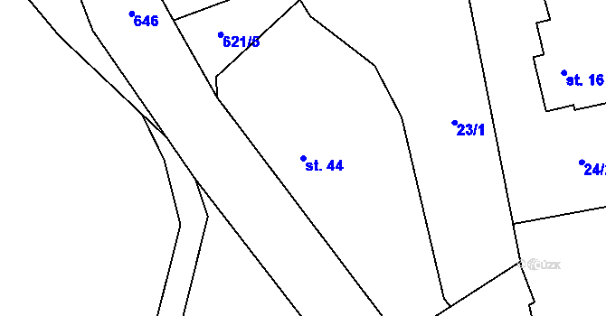 Parcela st. 44 v KÚ Nová Ves u Dolních Kralovic, Katastrální mapa