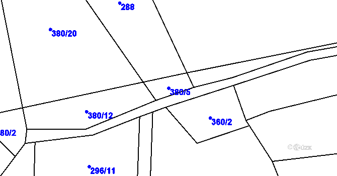 Parcela st. 380/5 v KÚ Zahájí u Hněvkovic, Katastrální mapa