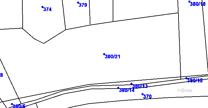Parcela st. 380/21 v KÚ Zahájí u Hněvkovic, Katastrální mapa