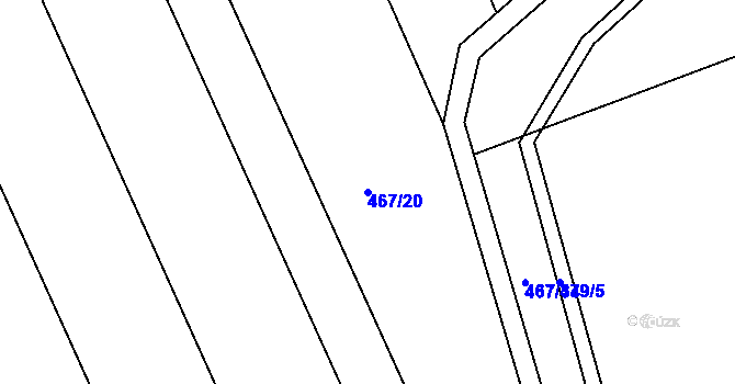 Parcela st. 467/20 v KÚ Hněvošice, Katastrální mapa