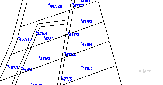Parcela st. 476/4 v KÚ Hněvošice, Katastrální mapa
