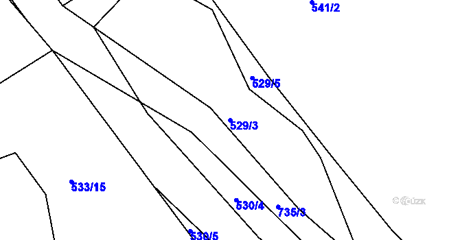 Parcela st. 529/3 v KÚ Hněvošice, Katastrální mapa