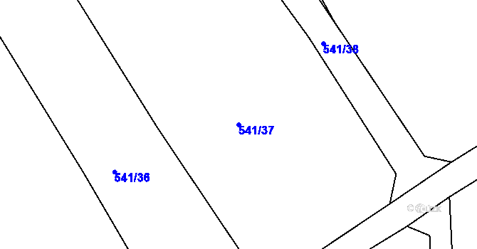 Parcela st. 541/37 v KÚ Hněvošice, Katastrální mapa