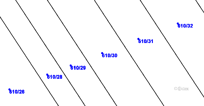Parcela st. 610/30 v KÚ Hněvošice, Katastrální mapa