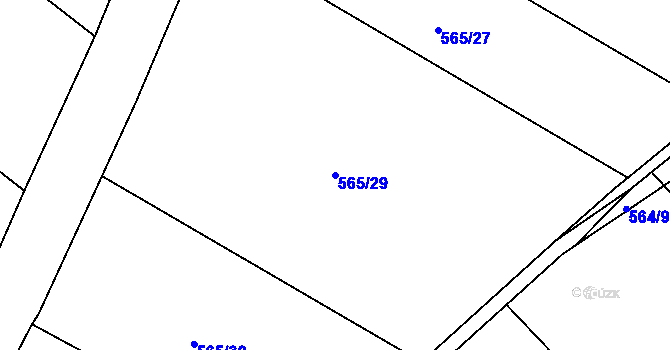 Parcela st. 565/29 v KÚ Hněvošice, Katastrální mapa