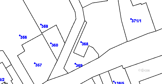 Parcela st. 368 v KÚ Hněvošice, Katastrální mapa