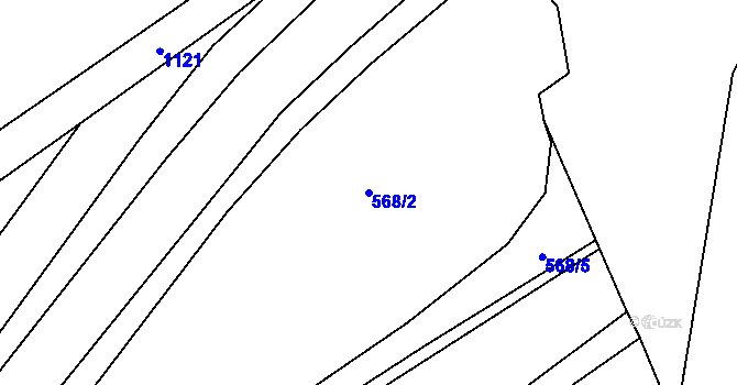 Parcela st. 568/2 v KÚ Hněvotín, Katastrální mapa