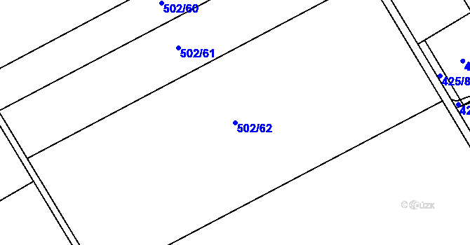 Parcela st. 502/62 v KÚ Hněvotín, Katastrální mapa