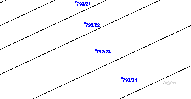 Parcela st. 792/23 v KÚ Hněvotín, Katastrální mapa
