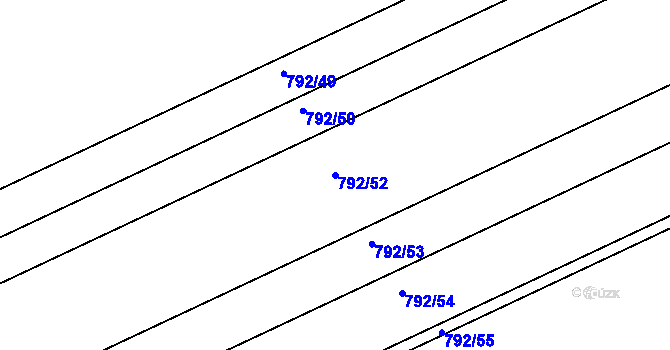 Parcela st. 792/52 v KÚ Hněvotín, Katastrální mapa