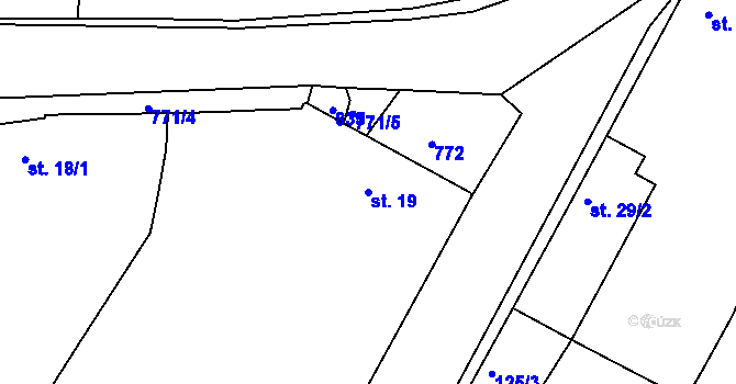 Parcela st. 19 v KÚ Hnojice, Katastrální mapa
