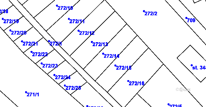 Parcela st. 272/14 v KÚ Hnojice, Katastrální mapa
