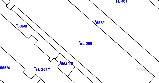 Parcela st. 360 v KÚ Hnojice, Katastrální mapa