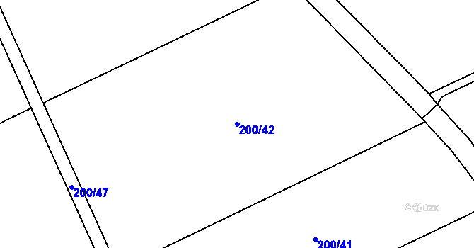 Parcela st. 200/42 v KÚ Hnojice, Katastrální mapa
