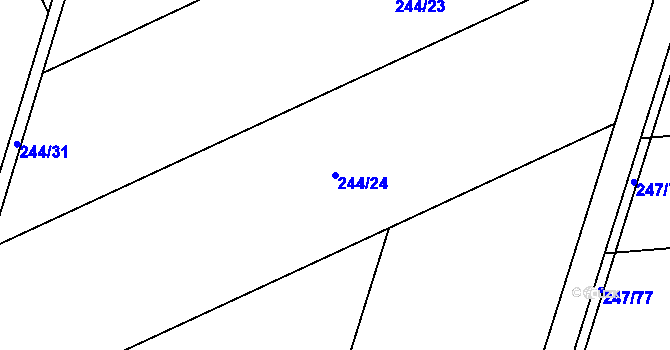 Parcela st. 244/24 v KÚ Hnojice, Katastrální mapa