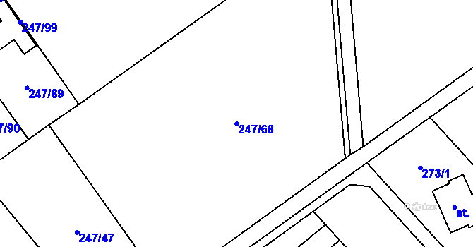 Parcela st. 247/68 v KÚ Hnojice, Katastrální mapa