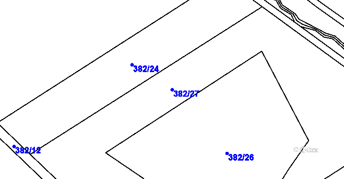 Parcela st. 382/27 v KÚ Hnojice, Katastrální mapa