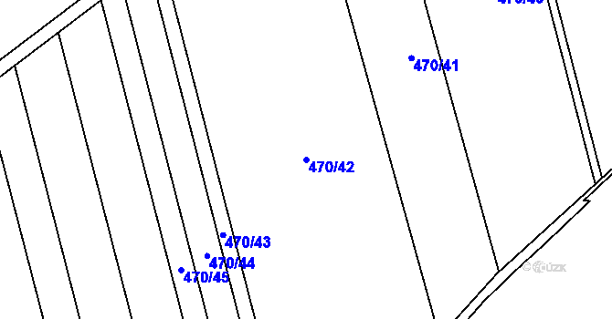 Parcela st. 470/42 v KÚ Hnojice, Katastrální mapa