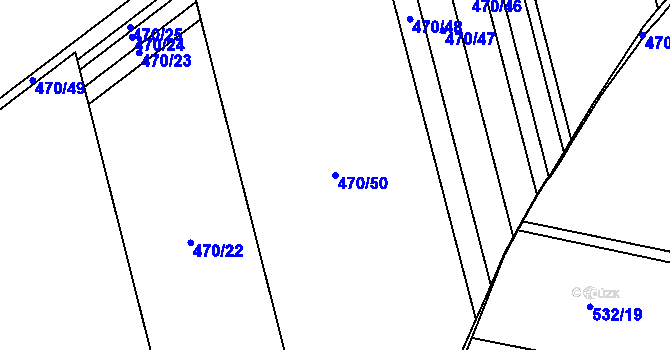 Parcela st. 470/50 v KÚ Hnojice, Katastrální mapa