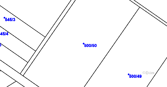 Parcela st. 500/50 v KÚ Hnojice, Katastrální mapa