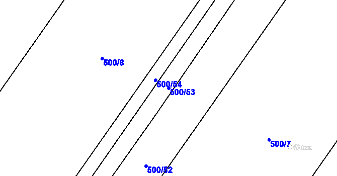 Parcela st. 500/53 v KÚ Hnojice, Katastrální mapa