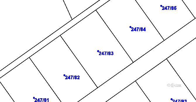 Parcela st. 247/83 v KÚ Hnojice, Katastrální mapa