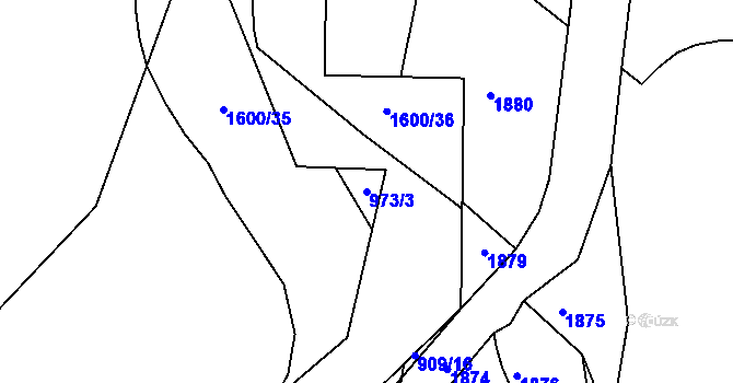 Parcela st. 973/3 v KÚ Hnojník, Katastrální mapa