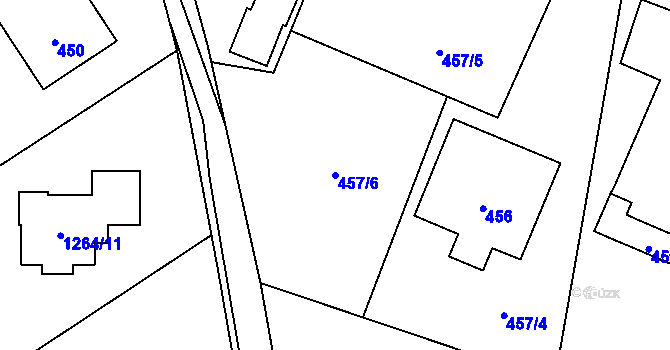 Parcela st. 457/6 v KÚ Hnojník, Katastrální mapa