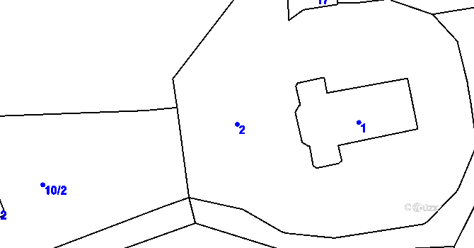 Parcela st. 2 v KÚ Hnojník, Katastrální mapa