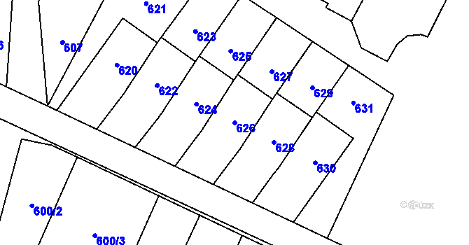 Parcela st. 626 v KÚ Hnojník, Katastrální mapa