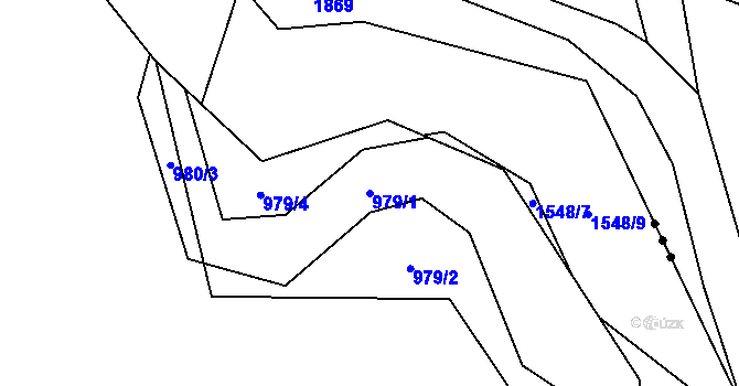 Parcela st. 979/1 v KÚ Hnojník, Katastrální mapa