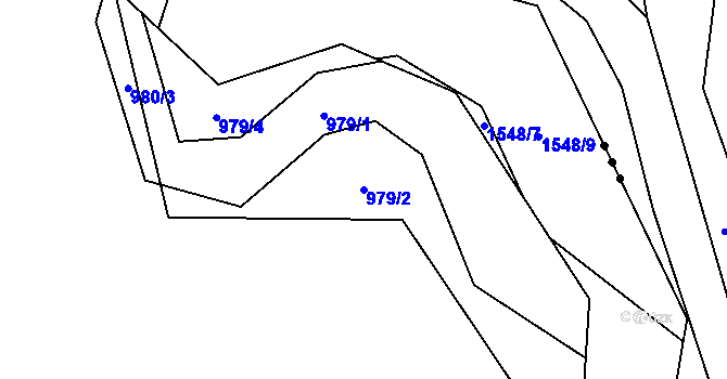 Parcela st. 979/2 v KÚ Hnojník, Katastrální mapa