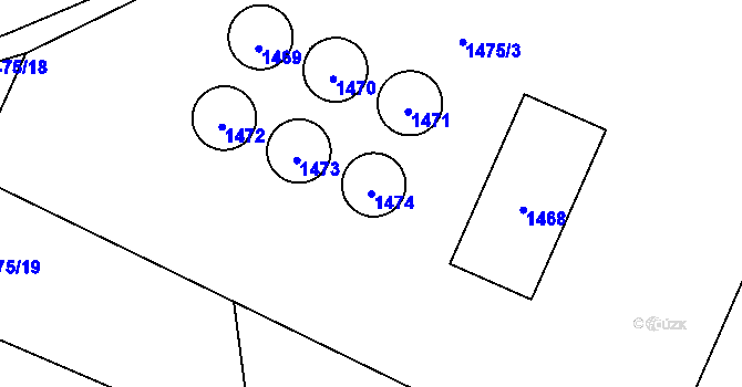 Parcela st. 1474 v KÚ Hnojník, Katastrální mapa