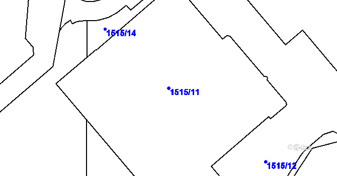 Parcela st. 1515/11 v KÚ Hnojník, Katastrální mapa
